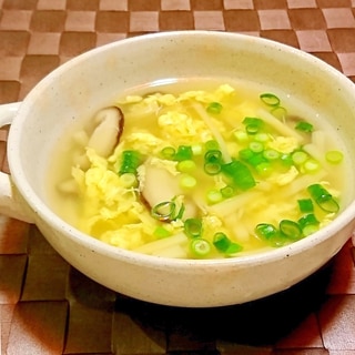 たけのこと椎茸の玉子スープ